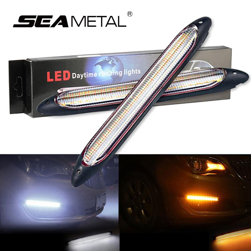 SEAMETAL LED Car Daytime Running Light DRL Daylight Lamp Turn Signal Lights