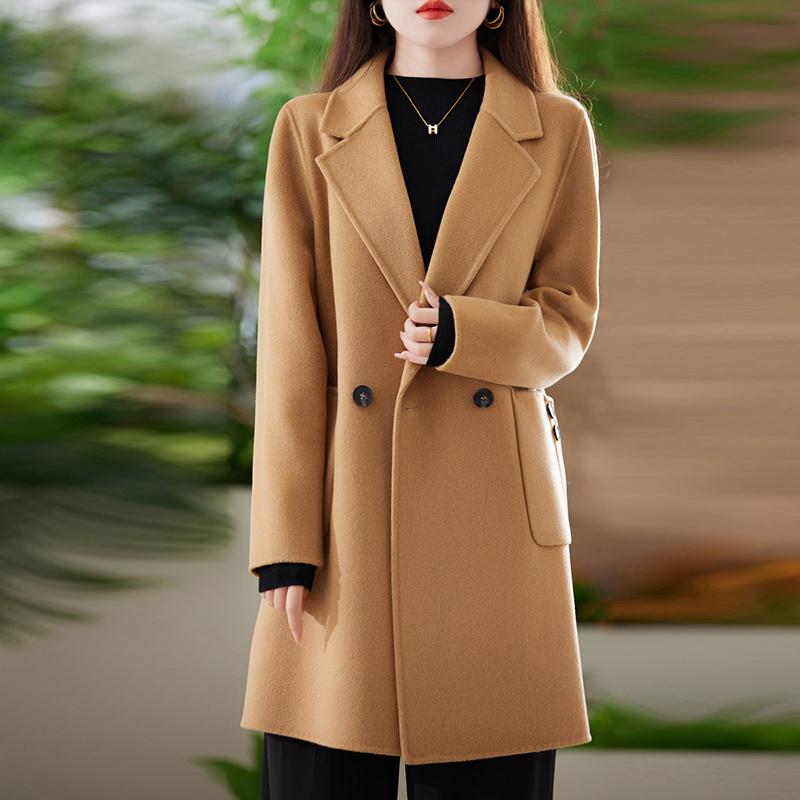100% Wool Women Coat MODERN NEW SAGA Autumn Wool Long Coat Handmade Pea Coat Winter Warm Wool Long Jacket Overcoat