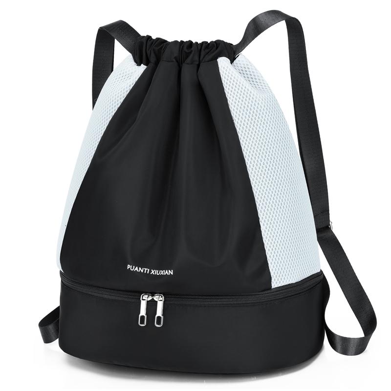 Lightweight Durable Oxford Drawstring Backpack Casual Fitness Gym Bag with Shoes Compartment Fashionable School Sports Bag