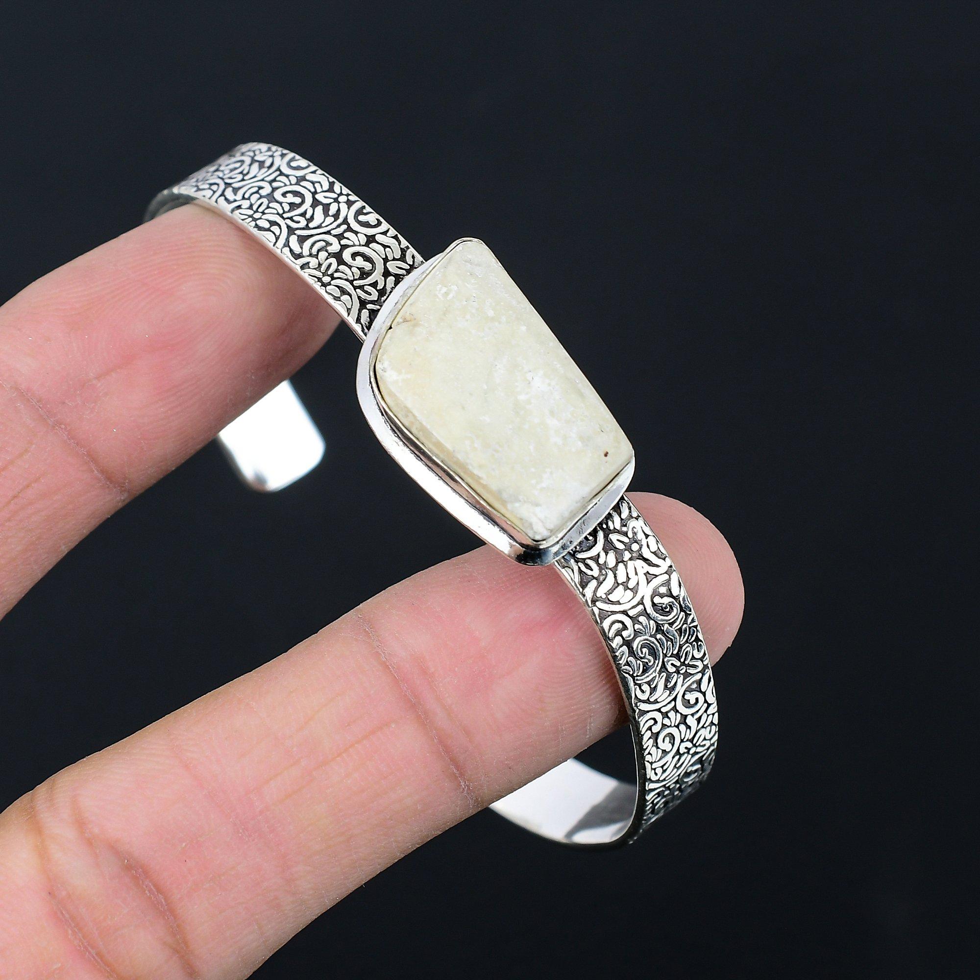 Daughters Day Deal 925 Sterling Silver Maligano Jasper Stone Engagement Bangle