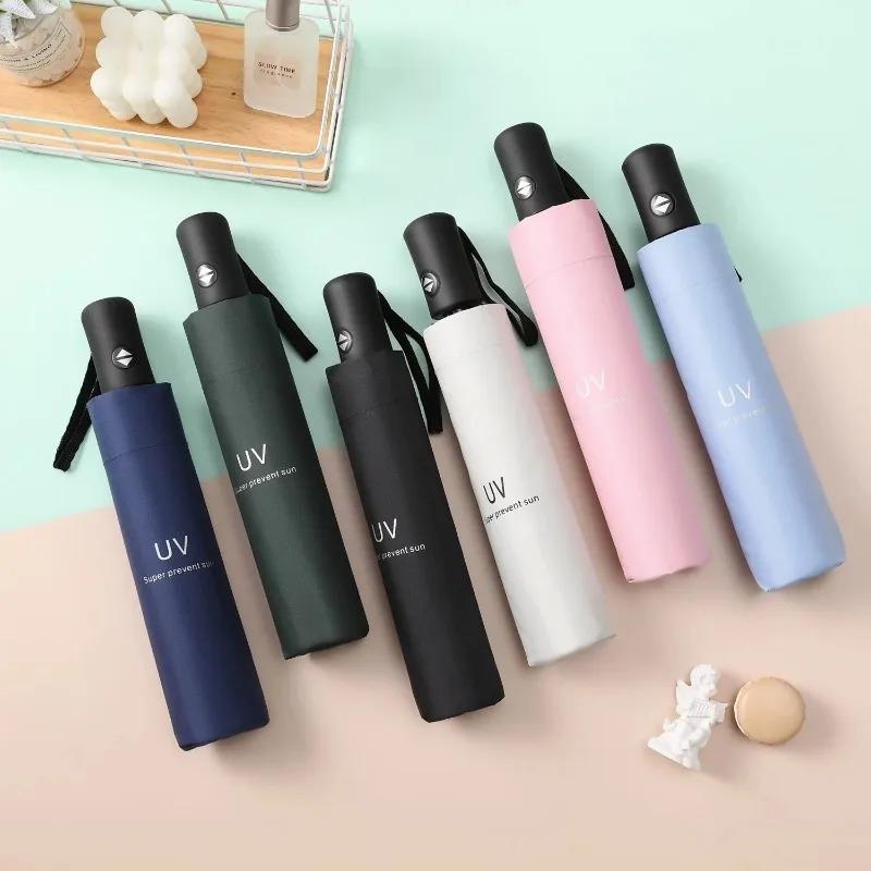 8 Ribs Travel Rain Sun Umbrellas  Windproof Multi-color Travel Umbrella  Automatic Open and Close