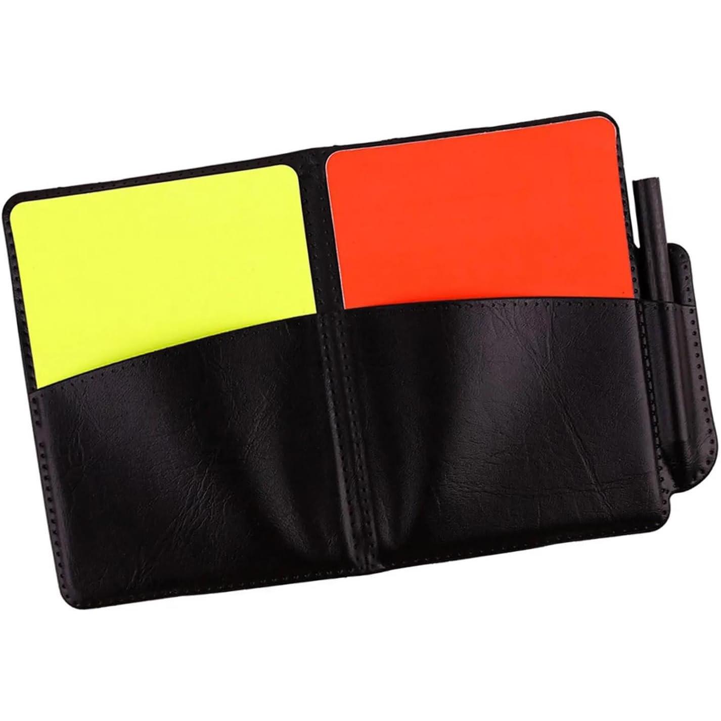 Kolip Sports Football Referee Red Yellow Cards With Leather Case Pen Practical Referee Tools Competition Equipment