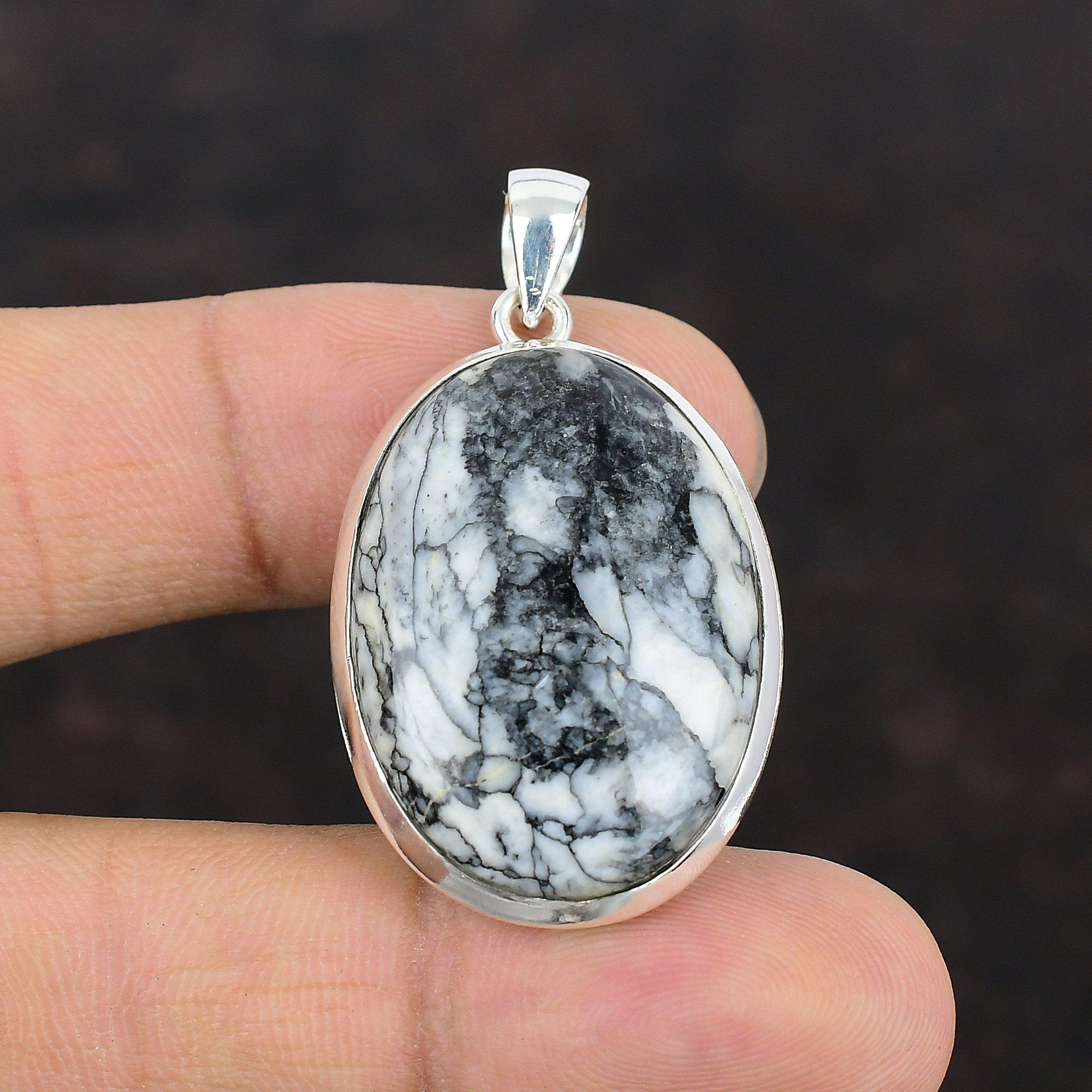 Pinolith Jasper Pendant Gemstone Handmade Pendant 925 Sterling Silver Pendant Real Pinolith Jasper Jewelry Gift For Mom Boho Hippie Pendant