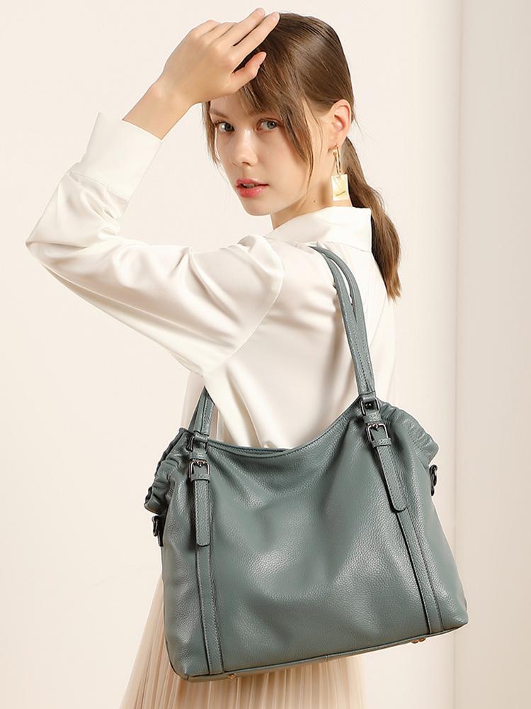 Zency Fashion Women Shoulder Bag 100% Genuine Leather Hobo Bag