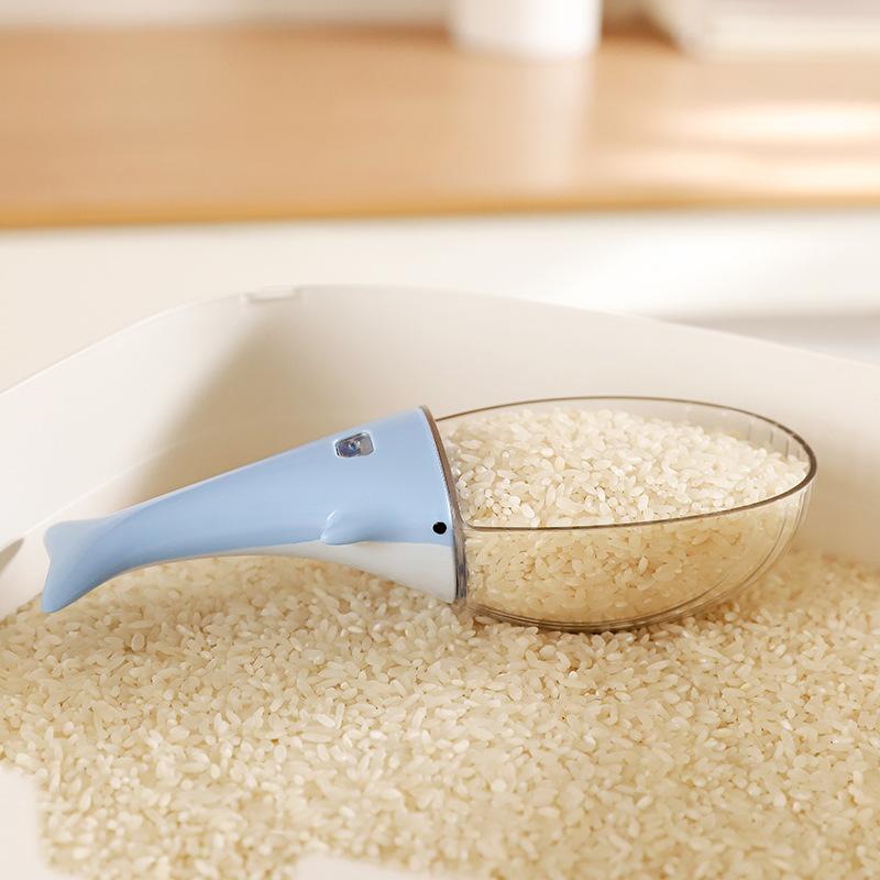 1PCS Multifunctional Little Whale Rice Scoop Deodorizing Insect-proof Grain Measuring Spoon Kitchen Household Rice Scoop Pet Spoon