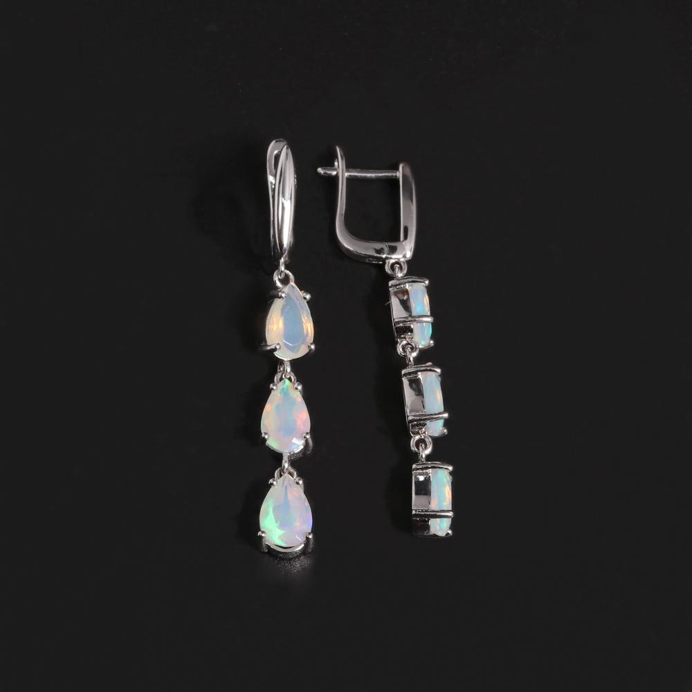 Bolaijewelry 925 Sterling Silver Natural Colorful Opal Earrings,beautifully Real Gemstones, Exquisite Jewelry Designed for Women