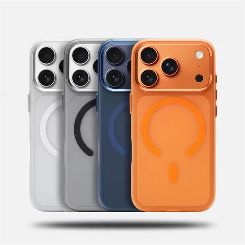Metal Lens Matte Frosted Translucent For Magsafe Case For iPhone 17 Pro Max 17Pro 16 15 Pro Max Magnetic Wireless Charging Slim Hard PC Cover