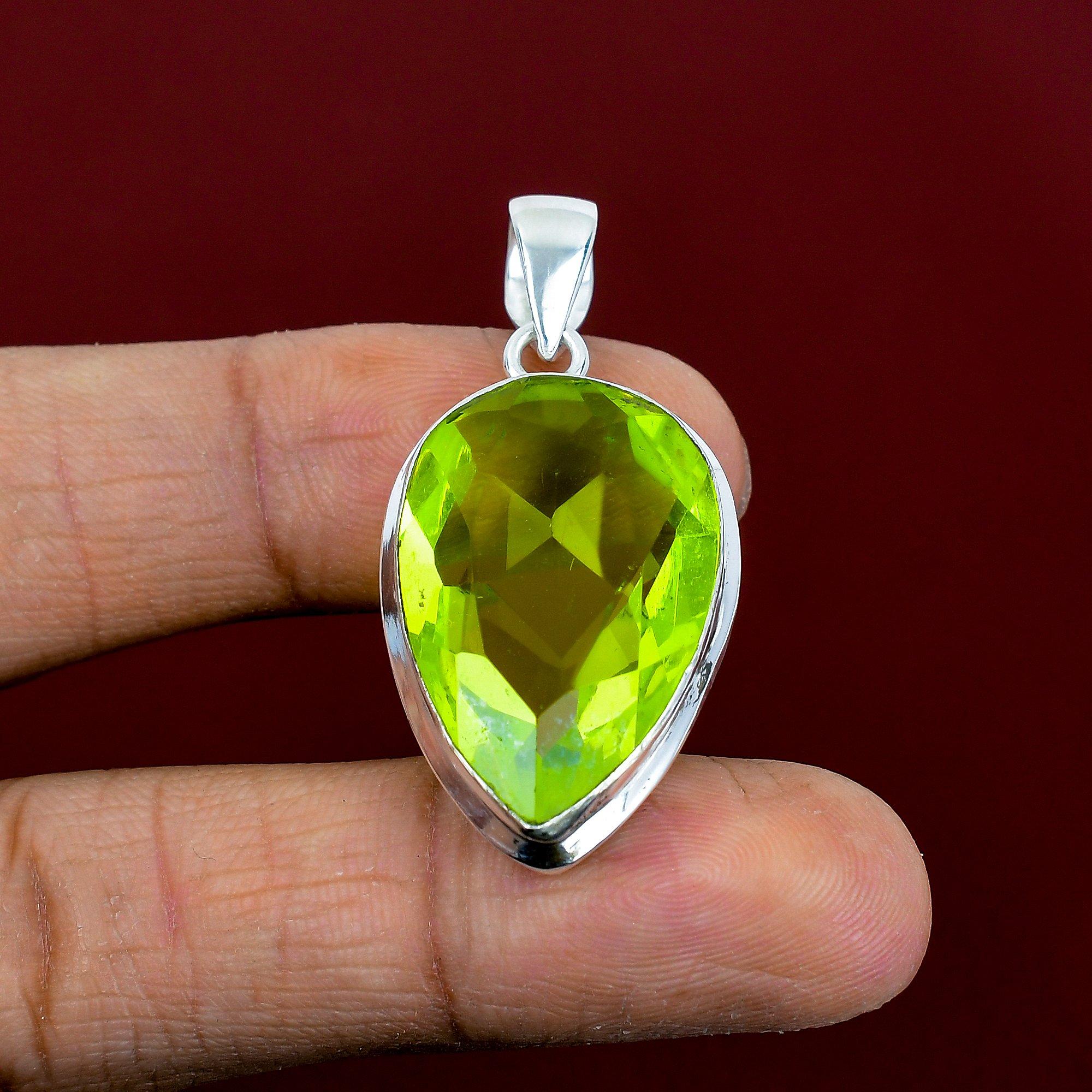 Faceted Lemon Topaz Pendant Handmade Gemstone Pendant 925 Sterling Silver Pendant Lemon Topaz Jewelry Birthstone Pendant Gifts for Mother