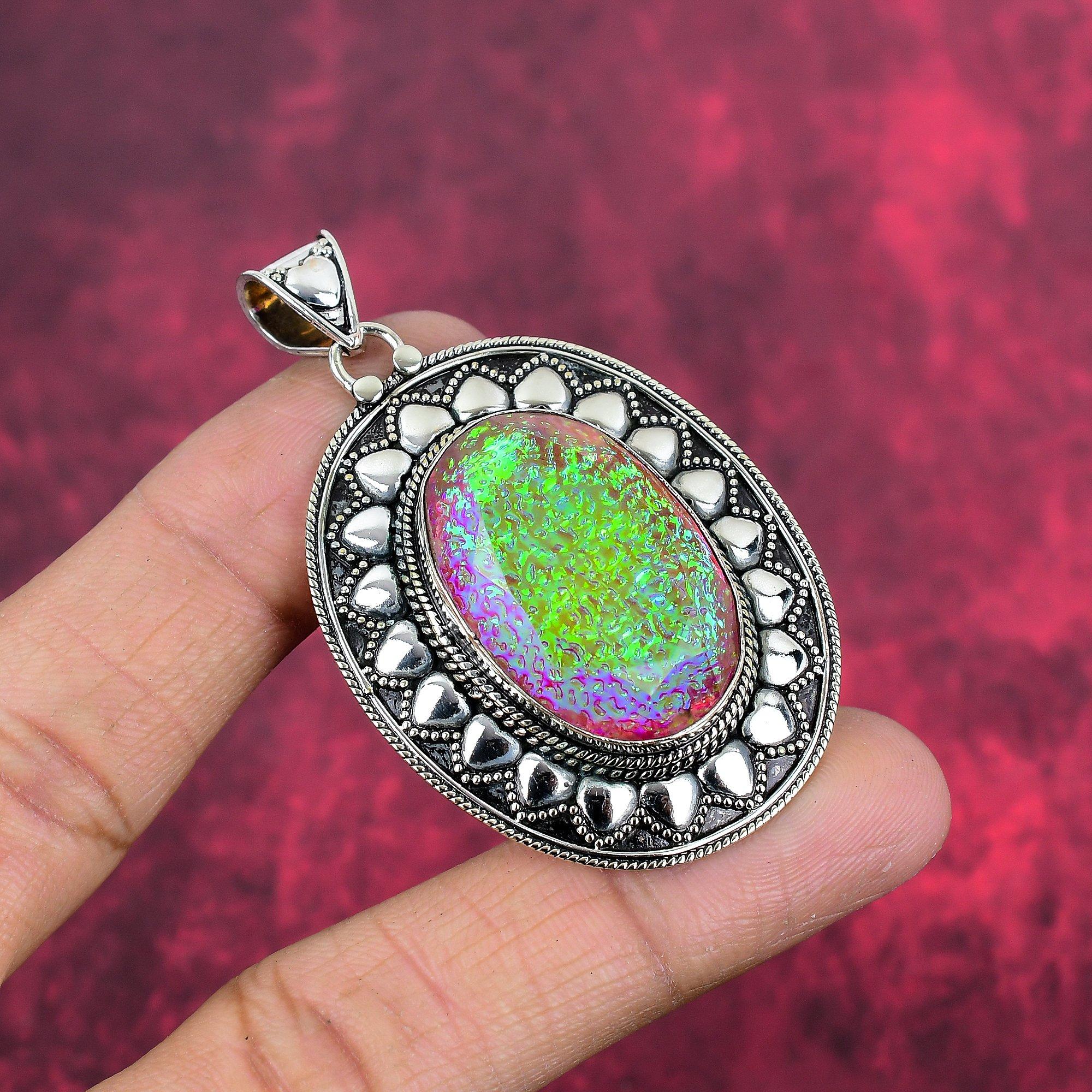 Australian Doublet Opal 925 Solid Sterling Silver Pendant, Handmade Gemstone Pendant Jewelry, Gifts For Wife Brand New Pendant