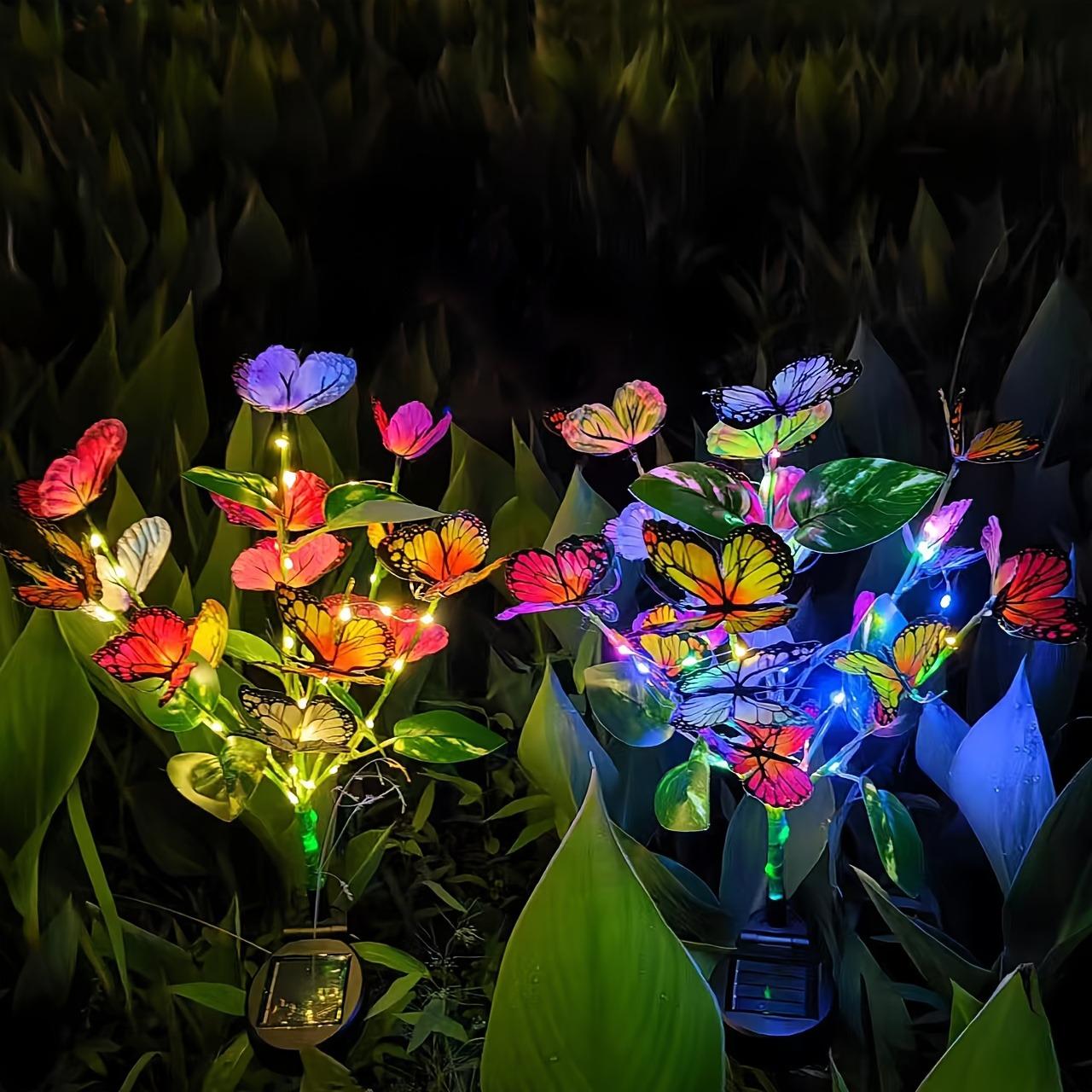 Solar Powered Butterfly Lights Lifelike Butterflies Outdoor Lawn Light for Garden