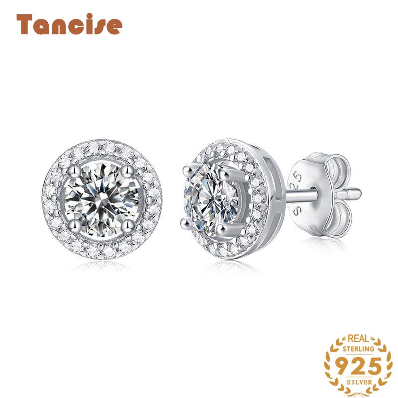 Tancise 925 Sterling Silver Moissanite Zircon Earrings Drop Earrings For Women Wedding Party Gifts