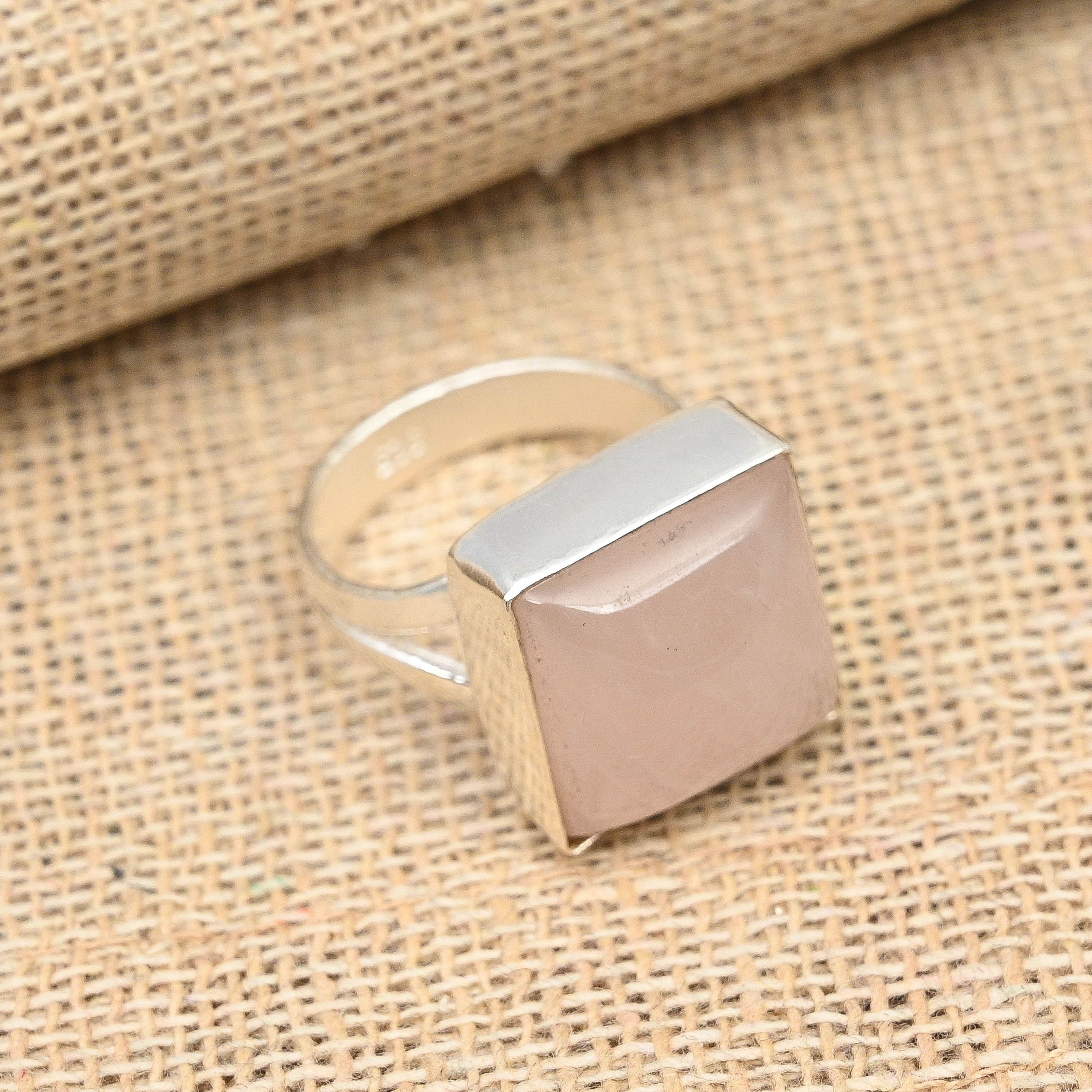 Amazing Rose Quartz Gemstone Handmade 925 Sterling Silver Ring Jewelry