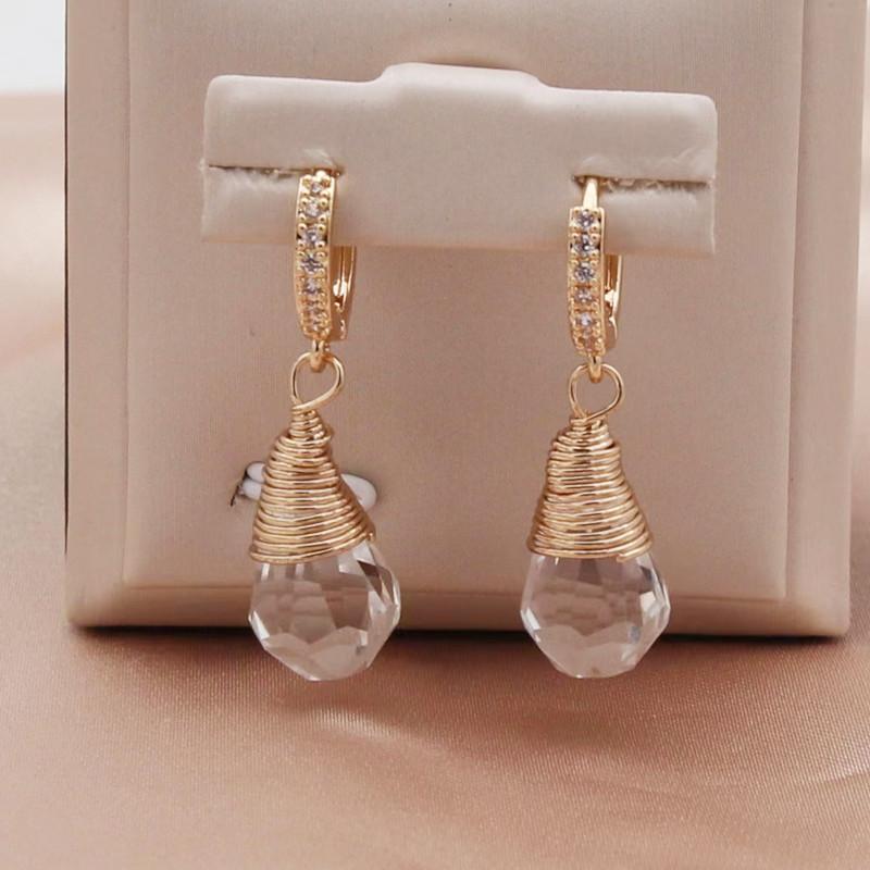 Neue trendige tropfenförmige Kristall-Ohrringe für Damen, modisch, Zirkon-Ohrring, Schmuck, Party-Zubehör