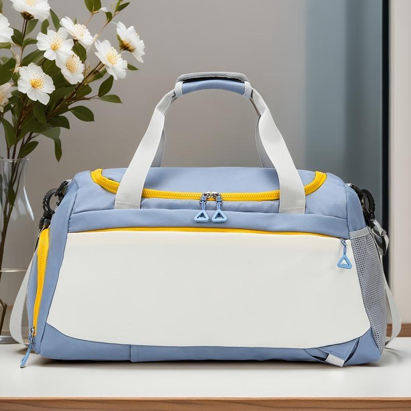 Large Capacity Nylon Travel Duffel Bag with Shoe Compartment & Wet/Dry Separation, Multi-Functional Sports Duffel for Men & Women