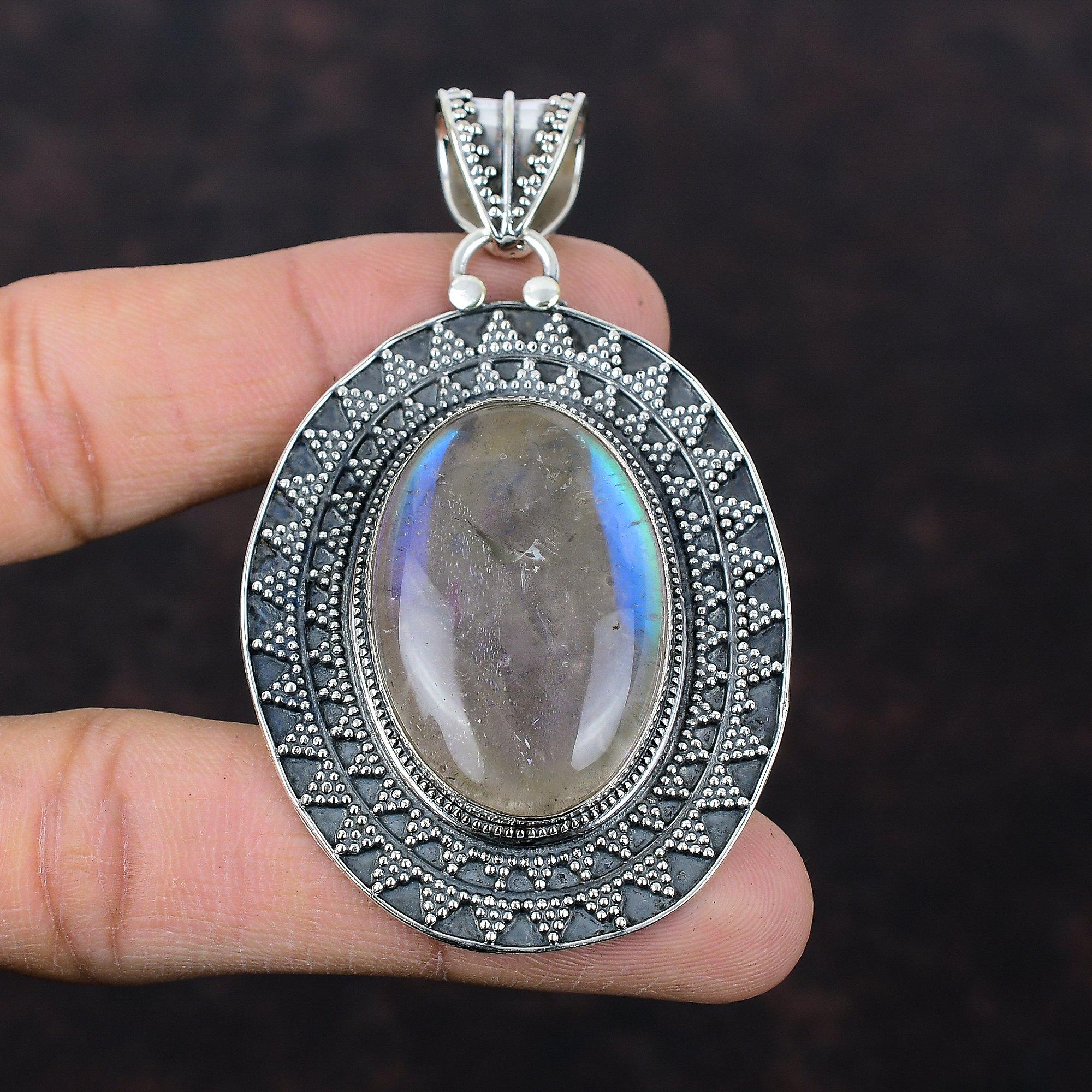 925 Sterling Silver Pendant Gemstone Pendant Unique Vintage Pendant Silver Jewelry Handmade Pendant Gift For Him