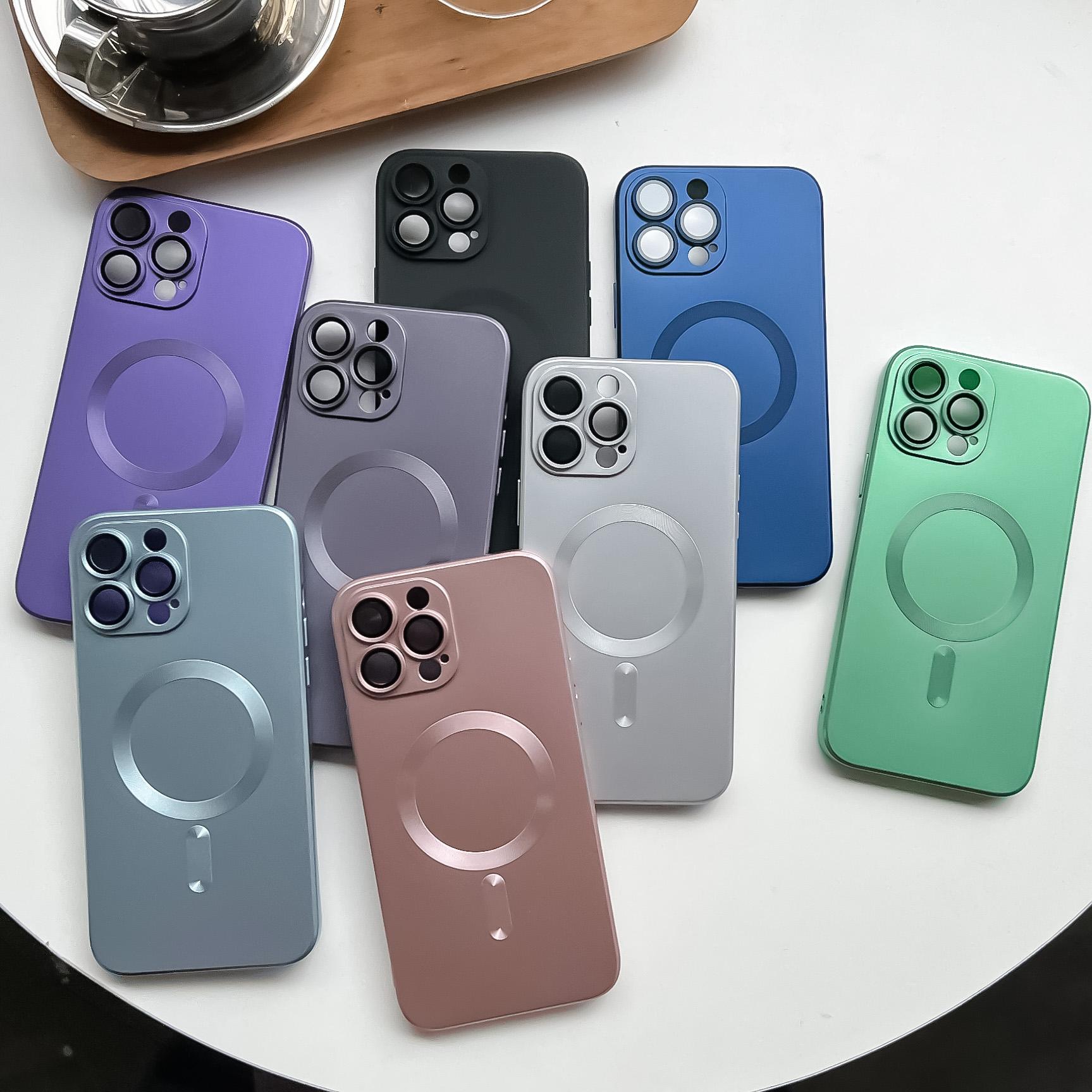 Matte Camera Lens Protective Magnetic Charge Bumper Phone Case For iPhone 17 Air 16 PM 15 14 Plus 13 12 11 Pro Max Soft TPU Silicone Shockproof Cover