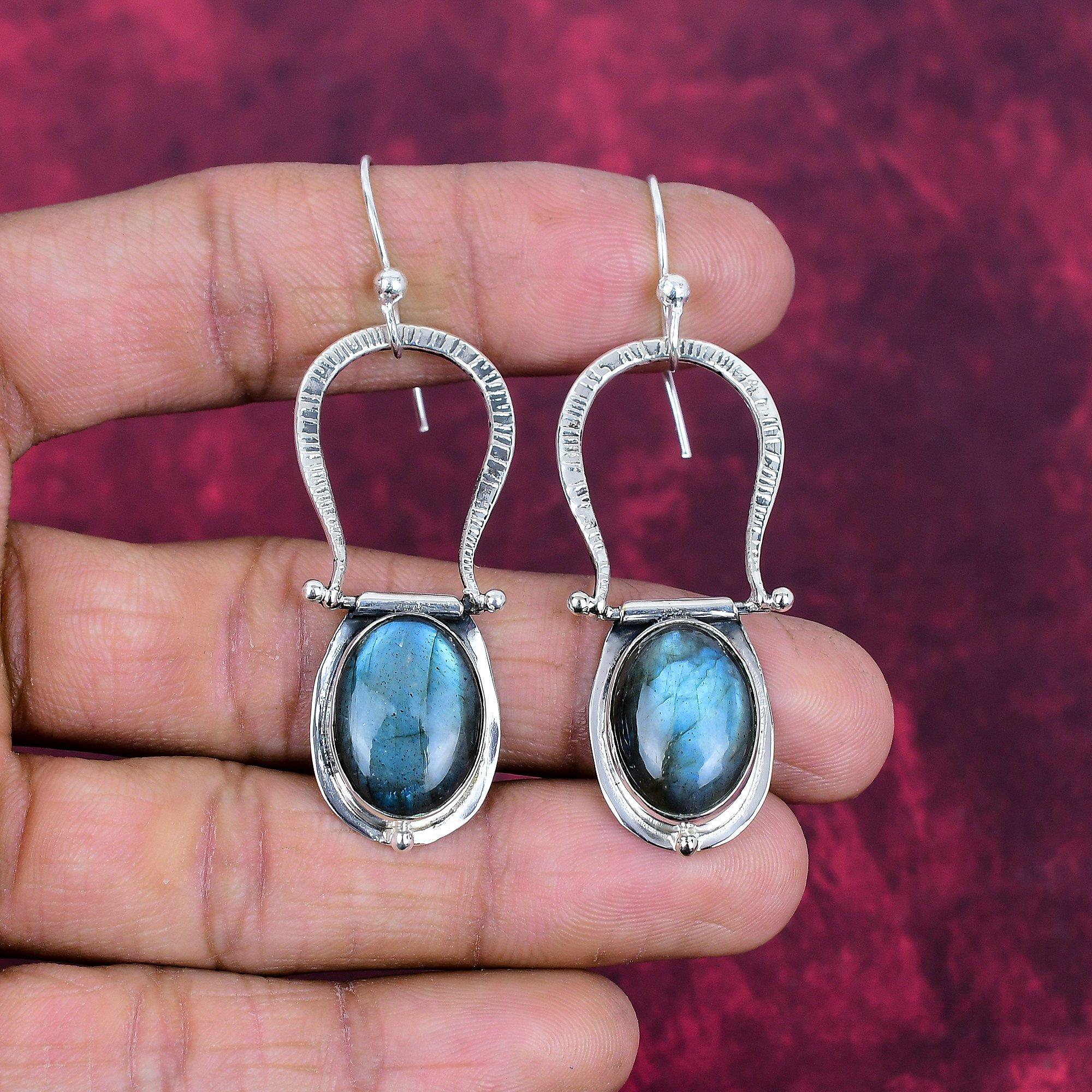 labradorite Earrings, 925 Sterling Silver Earrings Jewelry. Gift For Women Handmade Earrings Gemstone Jewelry
