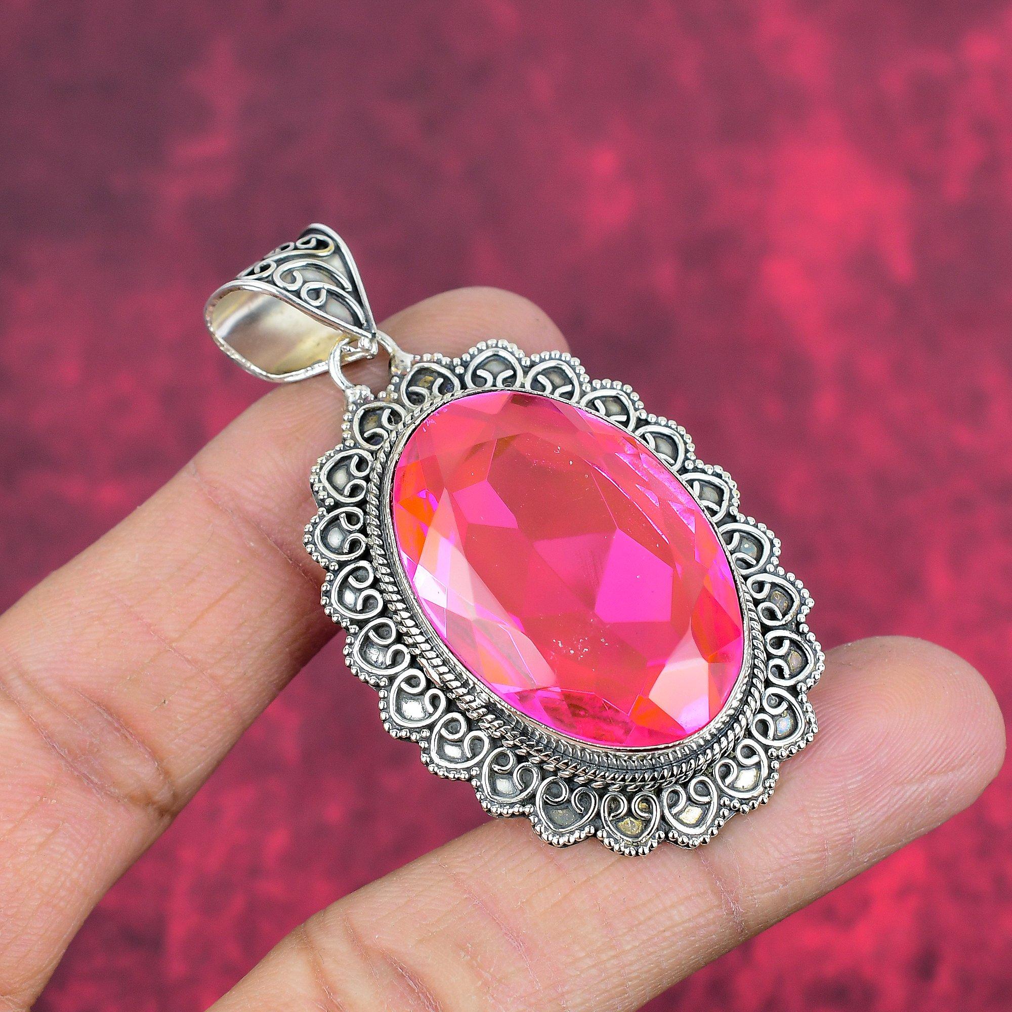 Kunzite Pendant, 925 Solid Sterling Silver Gemstone Jewelry, Handmade Pendant, For Memorial Day