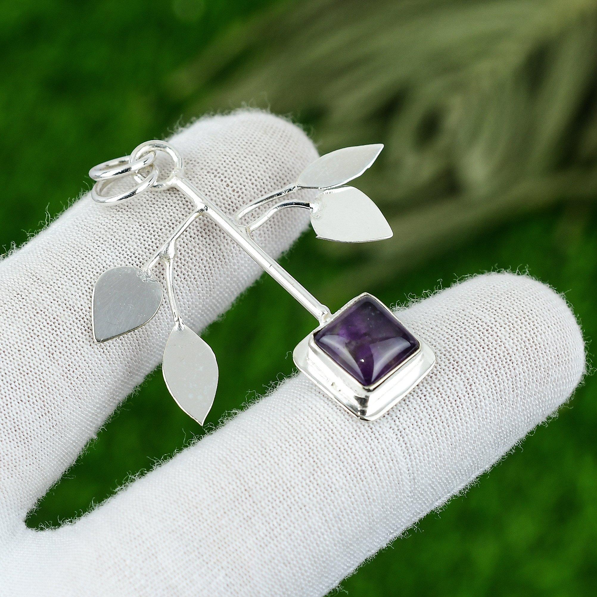 Natural Star Amethyst Gemstone Jewelry 925 Sterling Silver Pendant For Women