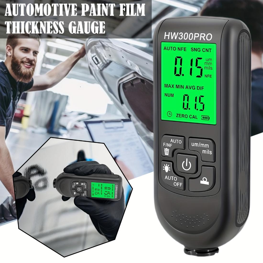 HW-300PRO Car Paint Thickness Gauge, 0-2000UM Fe&NFe Coating Tester, High Precision Automatic Detection, Auto Repair Inspection Tool