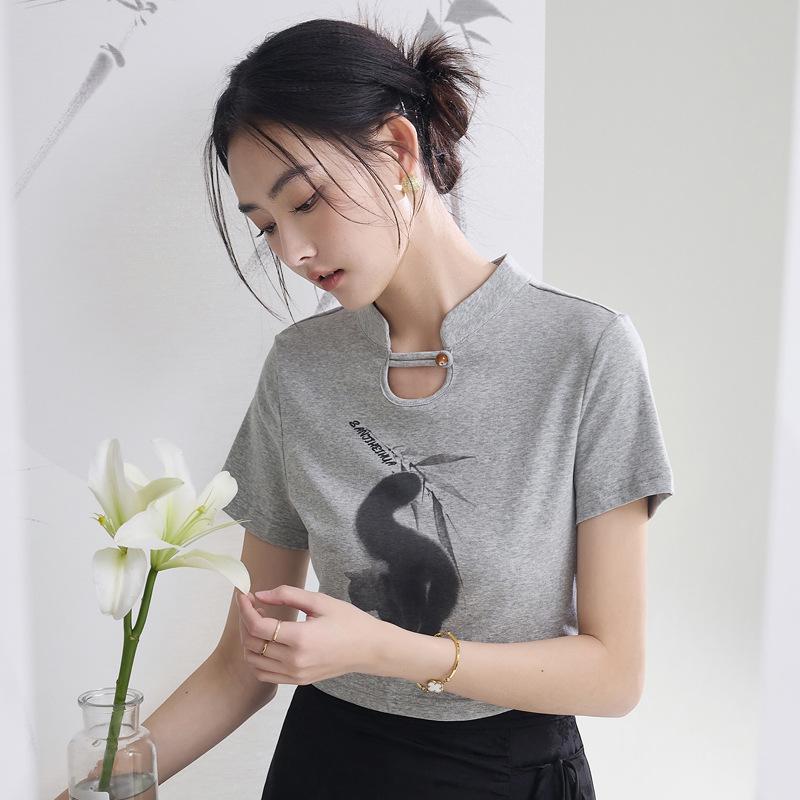 Summer National Wind Tide Women's T-shirt Slim Short-sleeved Tops