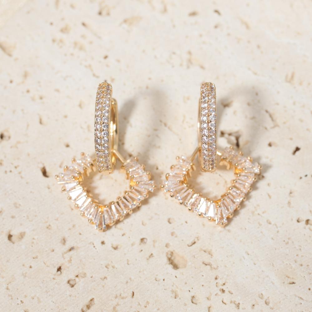 1 Pair Fashion Square Zirconia Dangle Earrings for Women Jewelry Wedding Party Accessories