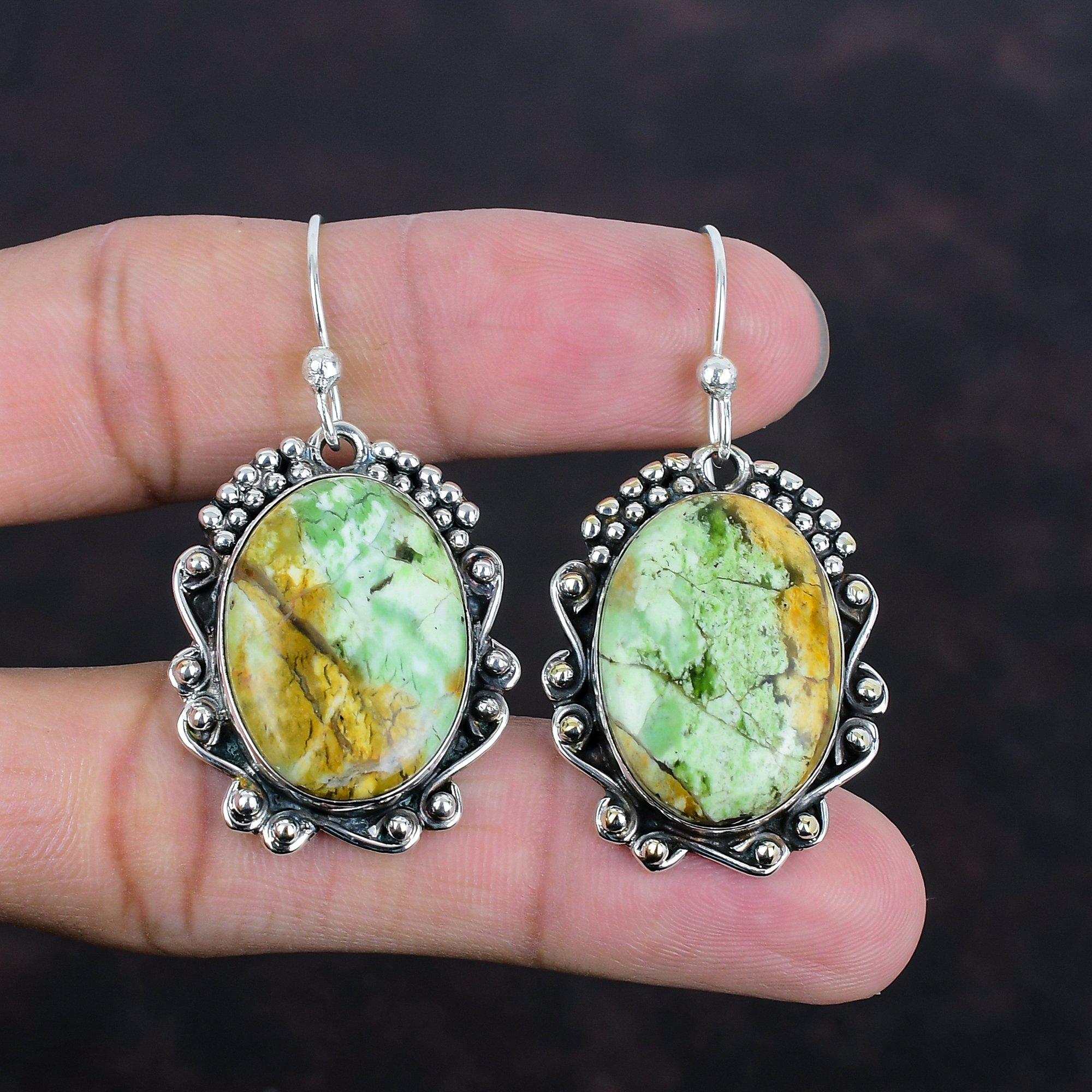 Australian Chrome Chalcedony Earring Gemstone Jewelry 925 Sterling Silver Earrings Handmade Earring For Gifts Wedding Jewelry Dangle Earring