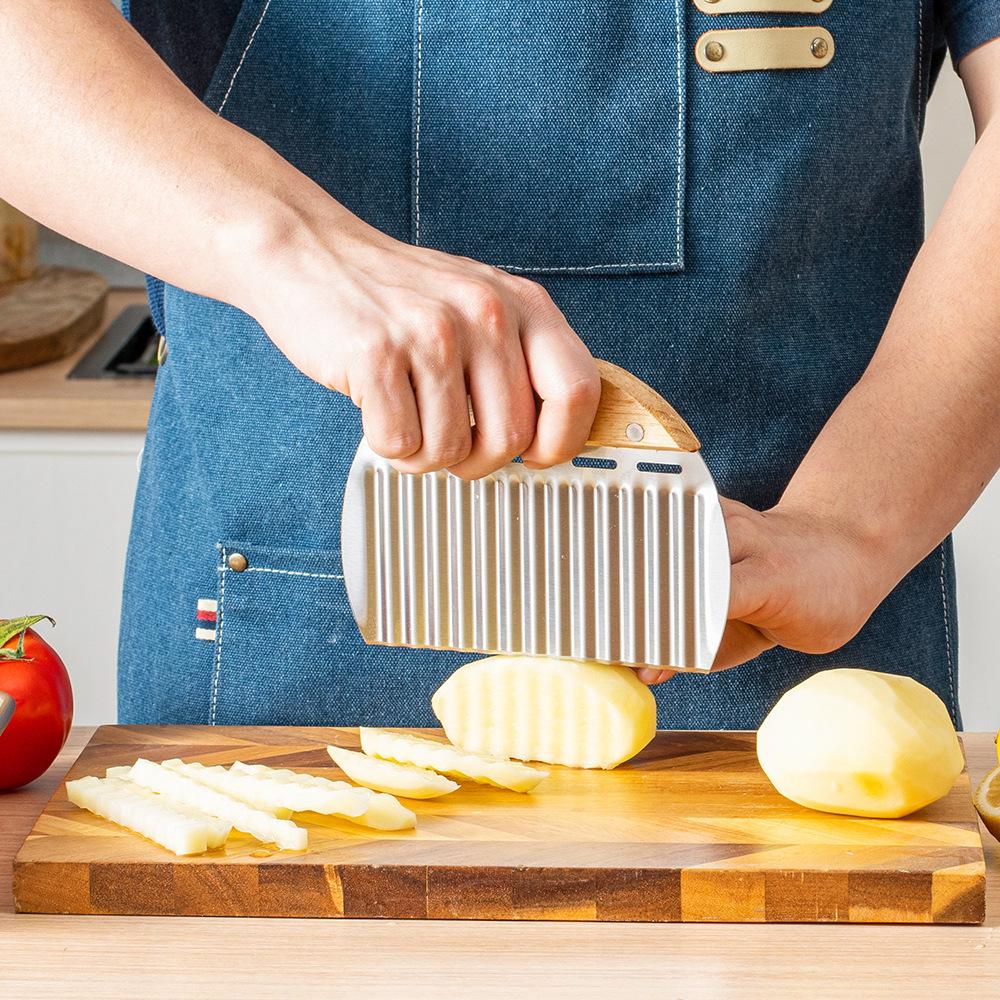 1PCS Vegetable Wave Cutter Stainless Steel Potato Carrot Slicer Vegetable Wave Chopper French Fries Slicer