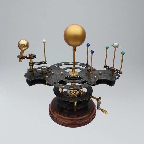 45.72 Cm Orrery, Piece for Book Shelves Brass and Steel Orrery A Functional Model of the Solar System with Planets