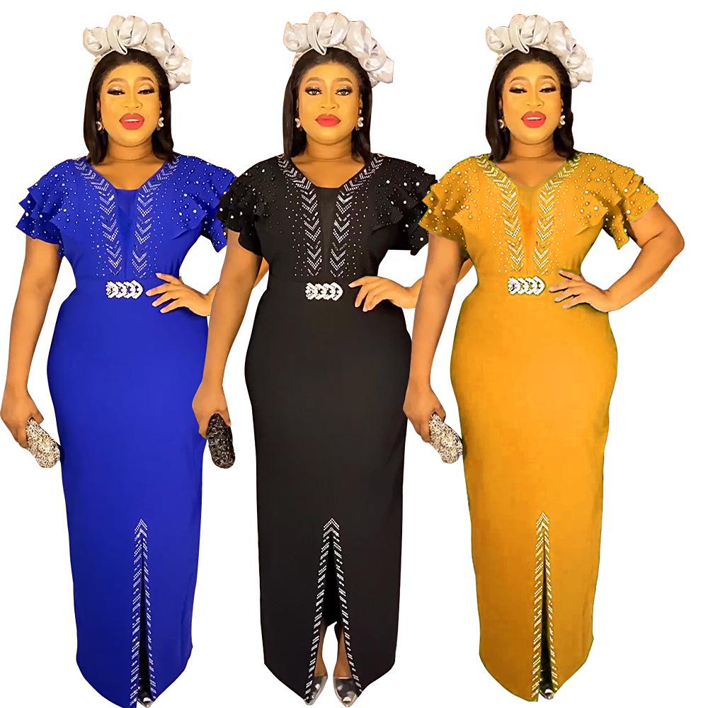 Elegantní dámské šaty s korálky Diamond Plus Size Temperament