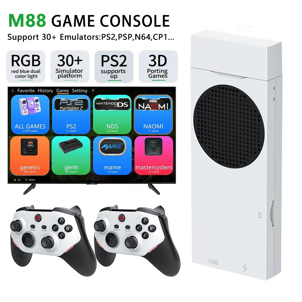 M88 Retro Game Stick mit 40.000 vorinstallierten klassischen Spielen, 4K HDMI TV-Ausgang, 2,4G Wireless-Controller, 128GB/256GB Retro-Spielkonsole