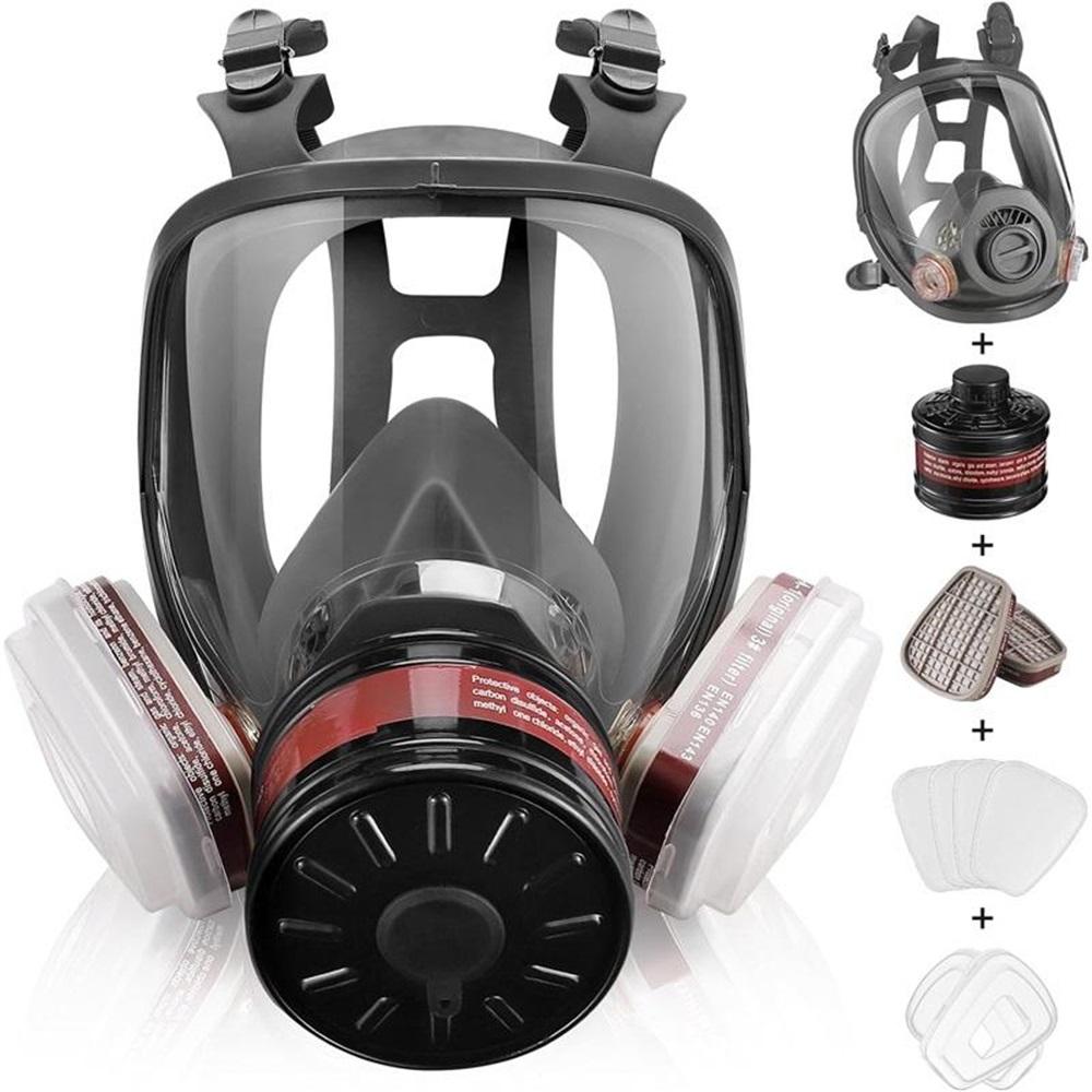 Gas Masks Survival Nuclear and Chemical - Reusable Full Face Respirator Gas Mask with Filter