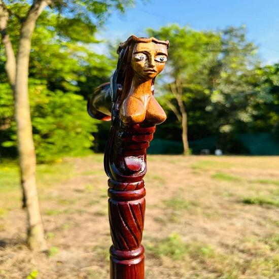 Walking Cane Grandmother Stick Lady Head Walking Stick Cane For Adult Wooden Walking Cane Christmas Gift