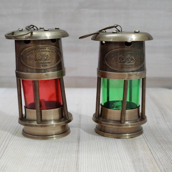 Set of 2 Nautical Brass Ship Lamp, Ship Lantern, Minor Lamp, 15.24 cm Boat Oil Lamp Lantern Colorful Lamp For Home Decoration