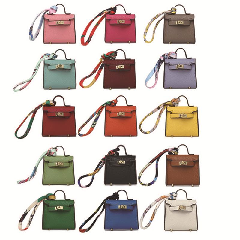 Mini bolso colgante H Home, bonito mini bolso colgante de platino, bolso para auriculares, llavero de coche para mujer