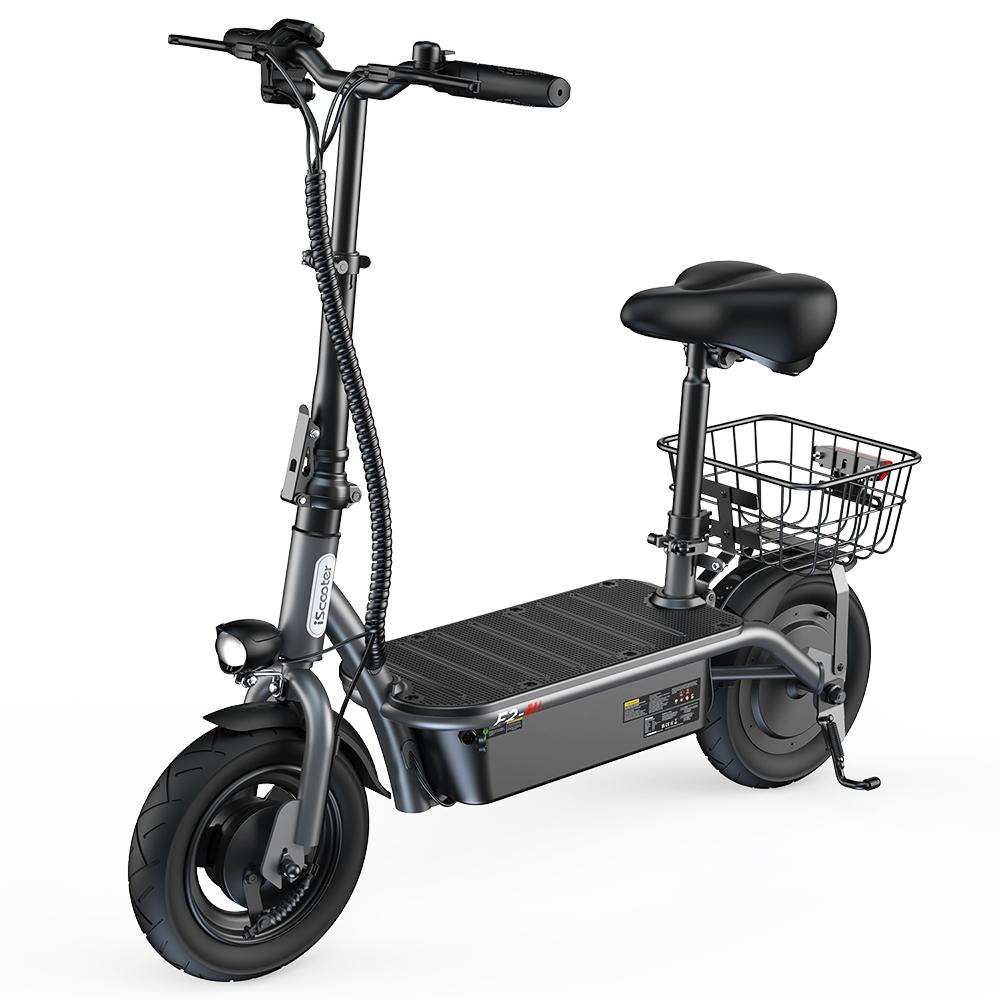 iScooter F2 City Cargo E-Scooter 500W, 36V7.8Ah, Up to 30km/h, Max Load 120kg, 10" Electric Utility Scooter for Market Shopping and Short City Rides