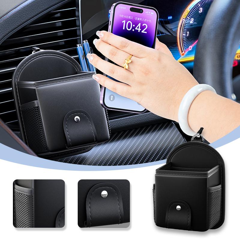 SEAMETAL Car Pocket for Phone, Glasses and Various Small Items PU Leather Interior Accessories