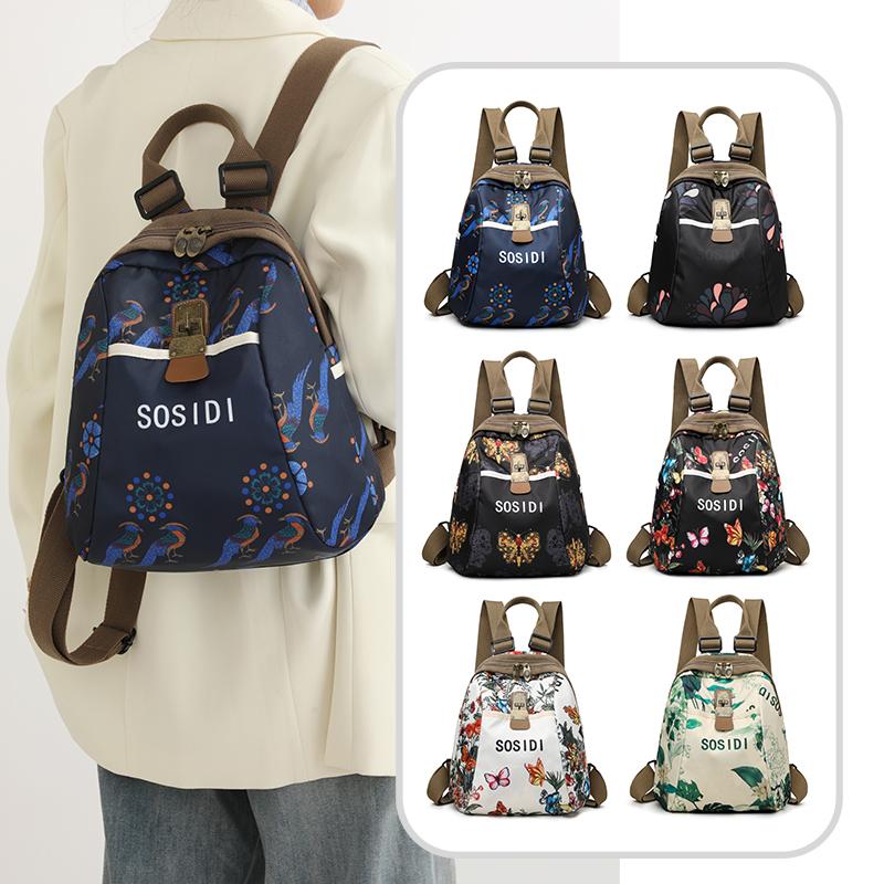 Women Floral Print Backpack Outdoor Leisure Travel Backpack Lightweight Backpack School Bags Class Bag