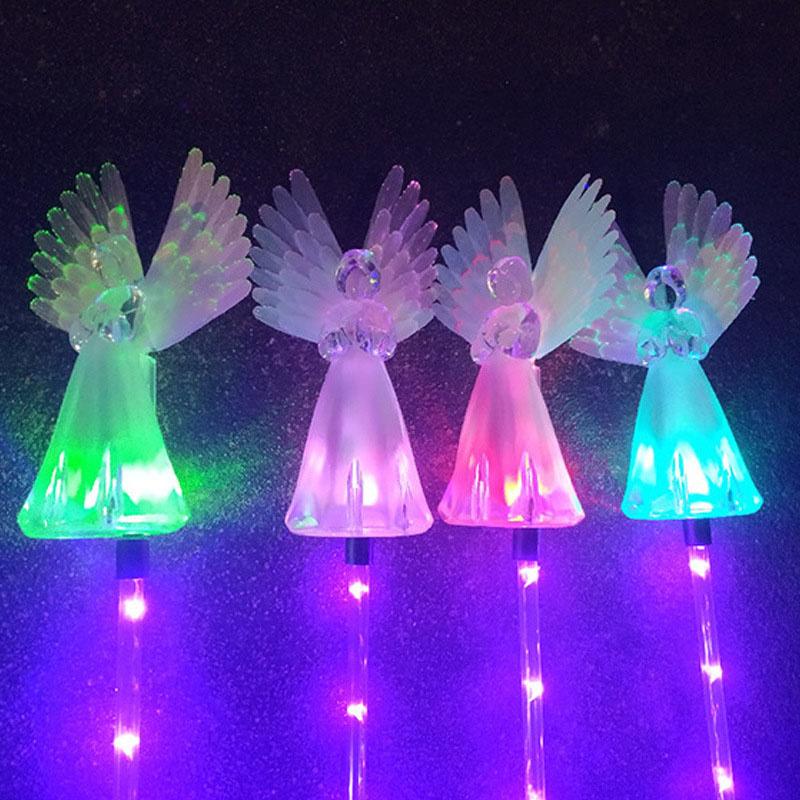 LED-Solar-Bodenlampe, Engelsstil, Solarlicht, Gartenlandschaft, Bodenlampe, Simulation, dekorative Rasenlampe, wasserdicht, bunte Lichter