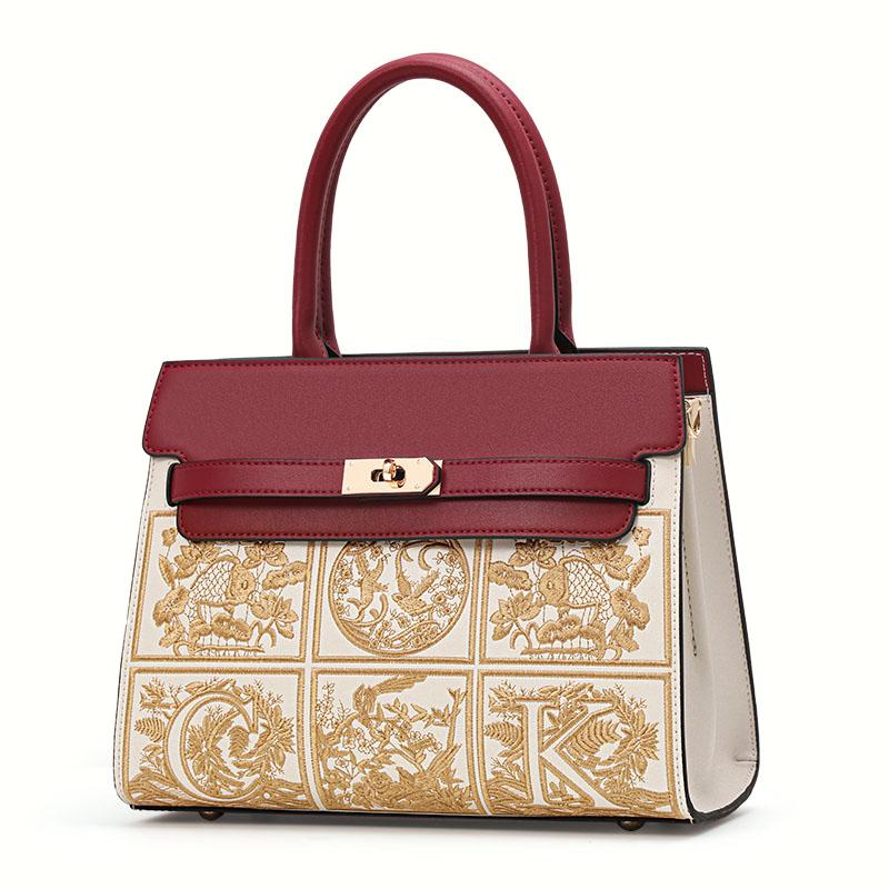 Aidrani  A Large Capacity Women's Handbag Made of Cowhide Material with Exquisite Embroidery Technology