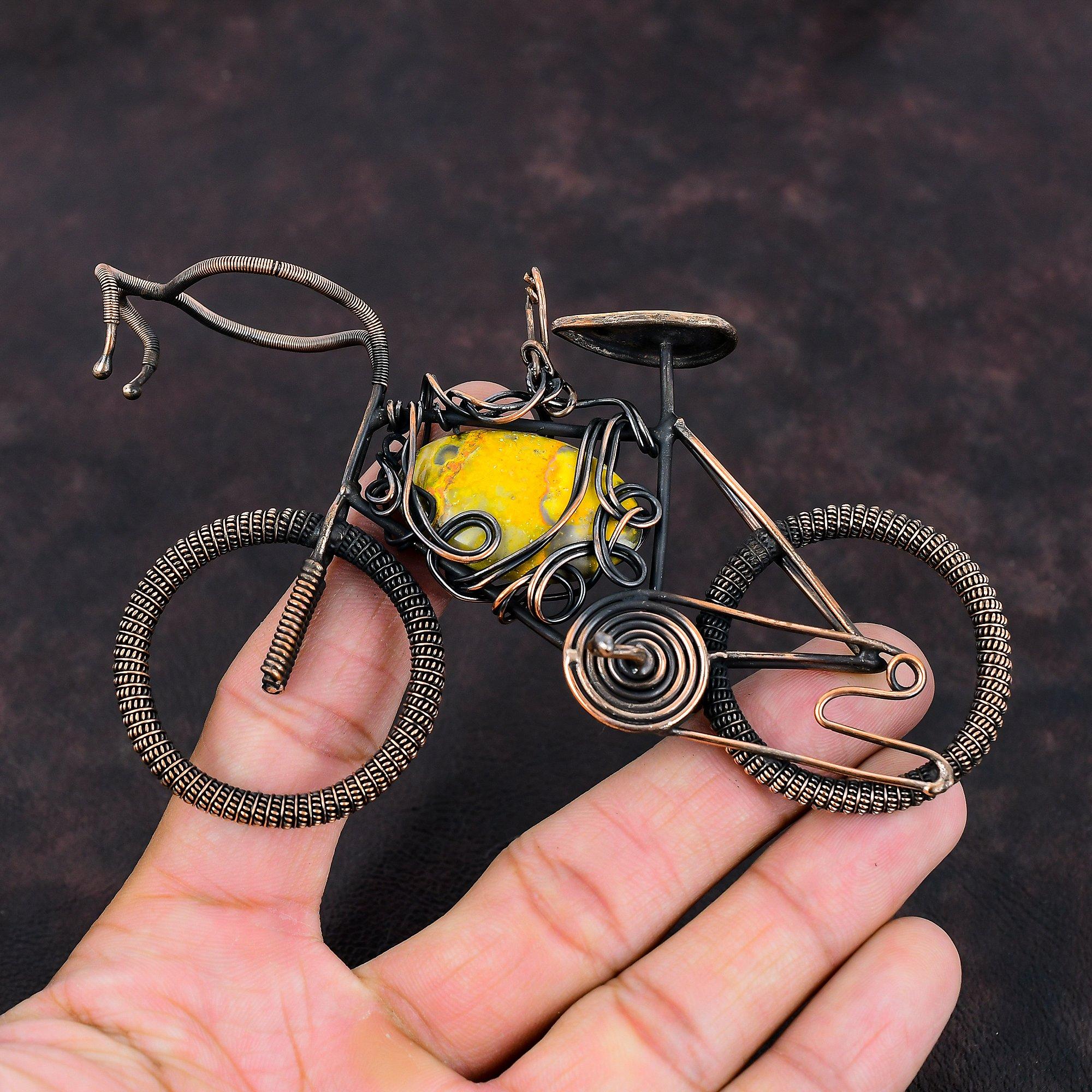 Bumble Bee Jasper Pendant Copper Wire Wrapped Pendant Handmade Pendant Wire Wrap Jewelry Gemstone Cycle Pendant Copper Jewelry Wedding Gift