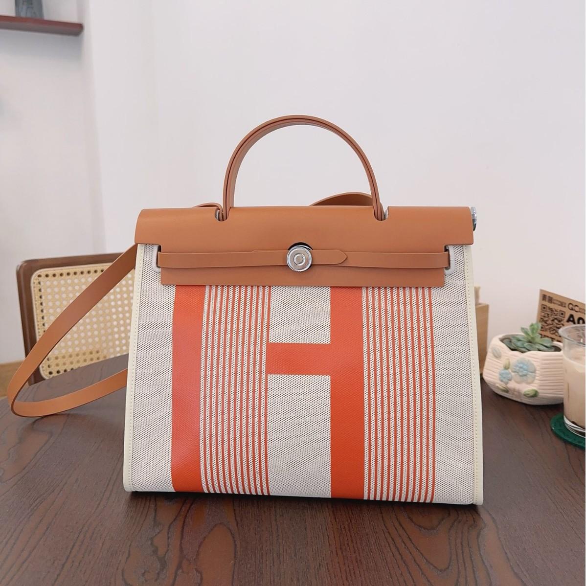 New+Casual Bag 31 Head Leather Canvas Handheld Women's Bag Single Shoulder Crossbody Large Capacity Commuter Bag