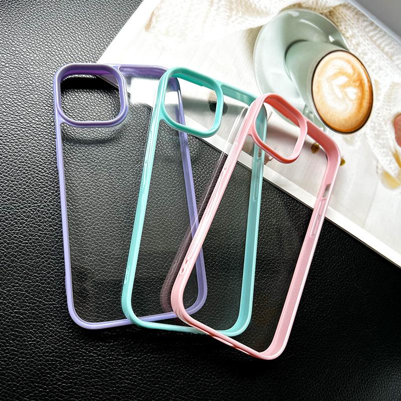 Custodia Trasparente Colorata per iPhone 17 Air 16 Plus 15 14 13 12 11 Pro Max X XS XR Antiurto Trasparente Cover Protettiva
