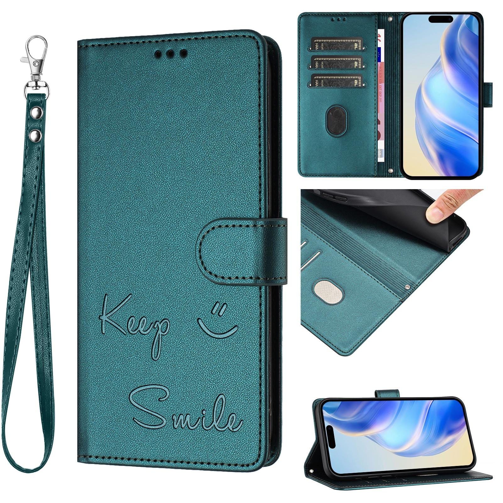 Custodia a Portafoglio in Pelle a Libro per Cubot Max 5 A10 P50 A20 A30 A40 P90 X100 Note 40 60 Design Embossato Keep Smile con Laccetto da Polso