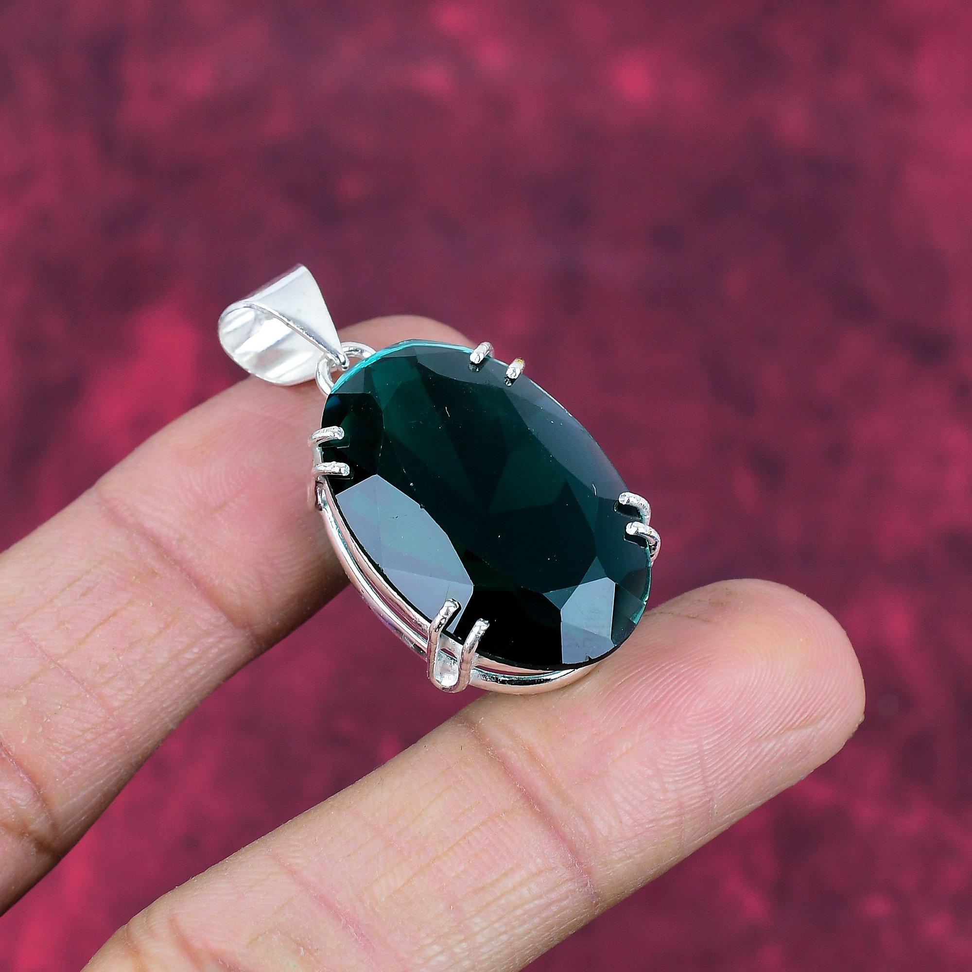 Indikolit Turmal Anhänger, 925 Echtsilber Schmuck, Edelstein Schmuck Anhänger, Handgefertigter Hochzeitsgeschenk Schmuck