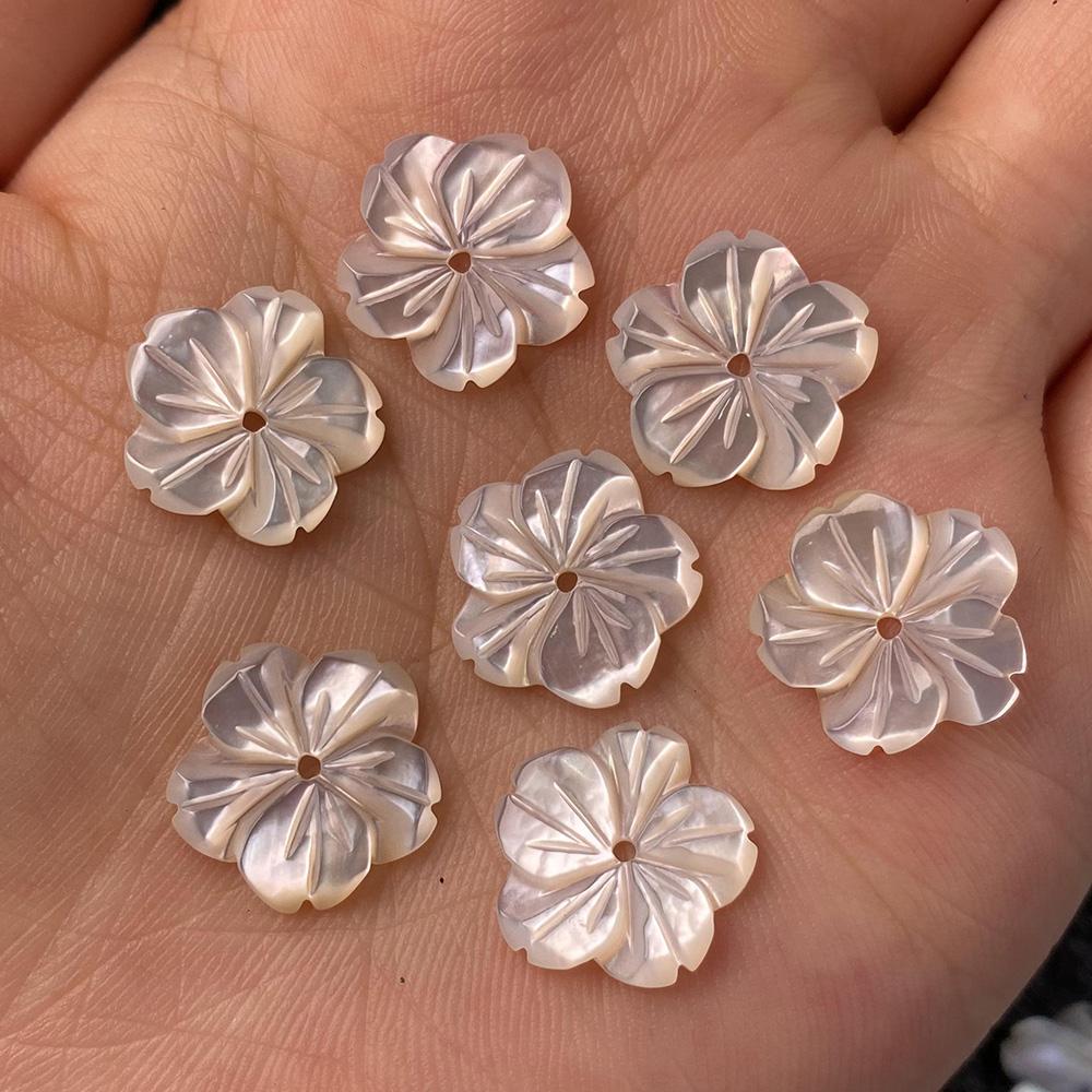 Natural Shell Beads 10mm 15mm 20mm White Shell Flower Shape Loose Beads for Jewelry Making DIY Bracelet Necklace Accessory, Cheapest Items Available