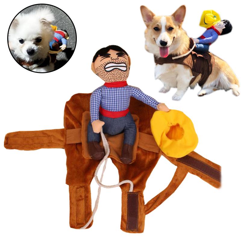 Halloween Dog Clothes Cosplay Set For Small Dogs Fashion Pet Costumes Cowboy Rider Puppy Apparel Chihuahua Yorkshire Dress Up Supplies