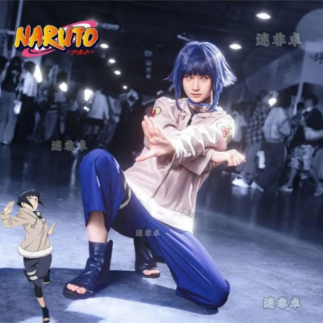 Anime Naruto Hyuga Hinata Men Women Cosplay Ninja Costume Adult Version Hooded Top And Pants Halloween Ninja Outfit Gifts