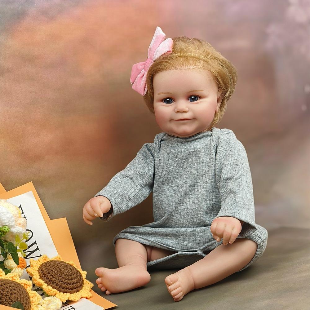 Realistické 50 cm celosilikonové vinylové tělo Reborn panenka Maddie Roztomilá usměvavá novorozená panenka již hotová 3D malovaná kůže Realistické panenky pro děti Dětské hračky