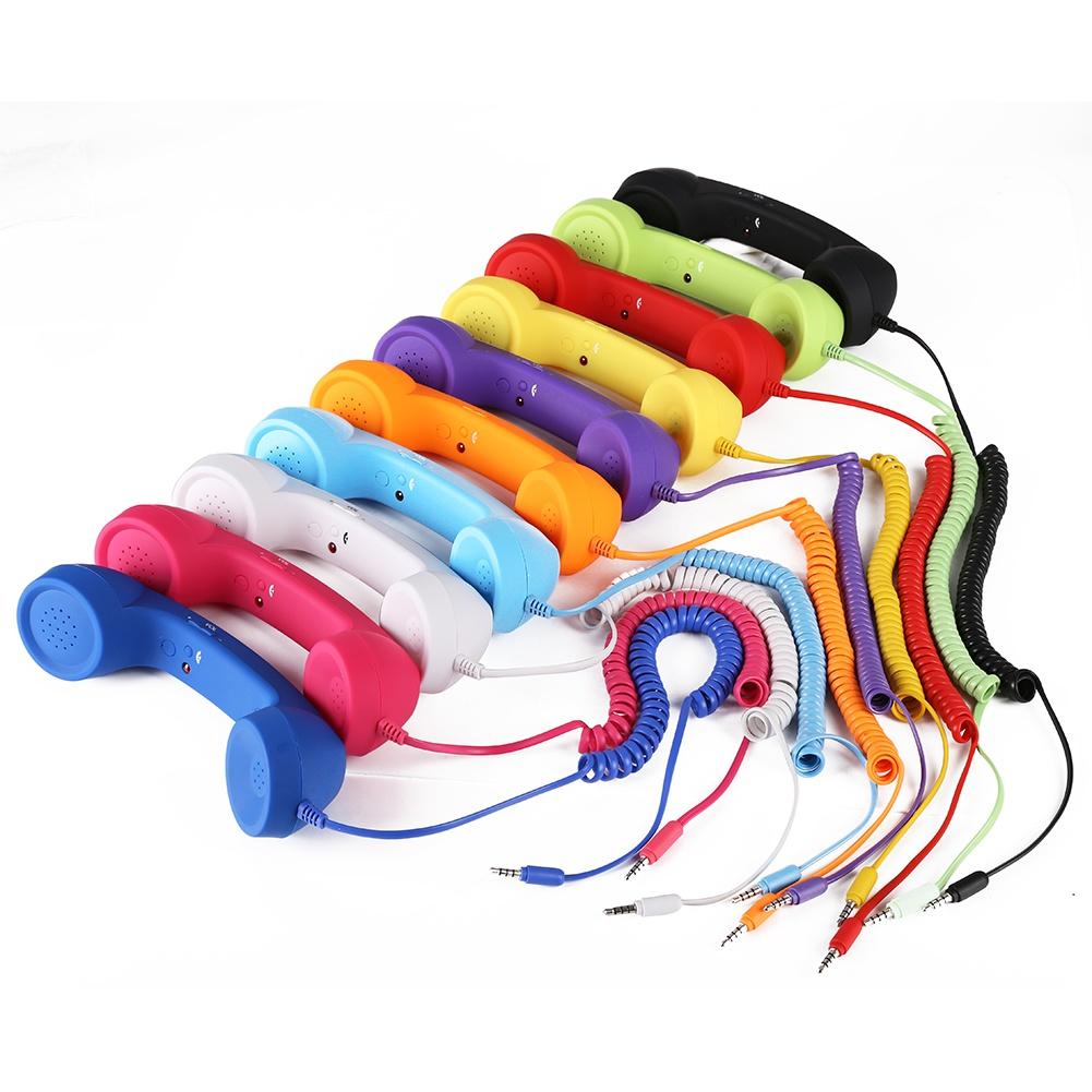 3.5mm Classic Comfort Retro Phone Handset Speaker Phone Call Mic Receiver For IPhone Android Phones, 7 Colors